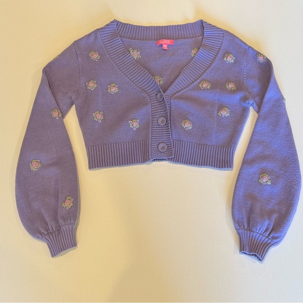 Sugar Thrillz After The Show Rosette Cropped Cardigan